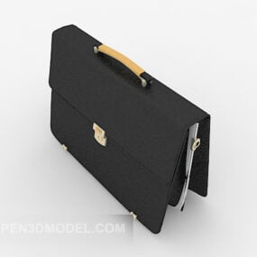 Black Briefcase Leather 3d model