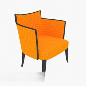 Orange Fabric Lounge Chair 3d model
