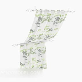 3d-модель тканинної штори з розбитих квітів