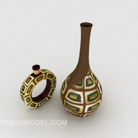 Brown Ceramic Crafts Furniture 3d model
