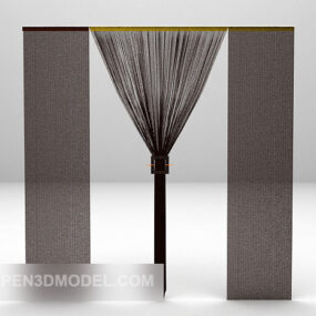 Brown Curtain Furniture 3d model