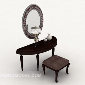 Model 3d Bingkai Kayu Cermin Tinggi