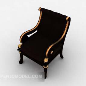 3д модель европейского домашнего стула коричневого цвета