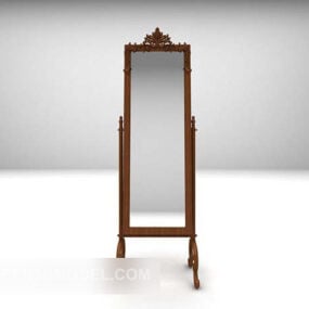 Brown Wood Mirror Frame 3d model