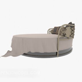 Brown Iron Round Bed 3d model