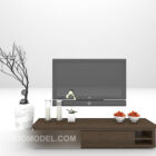 Meubles de meuble TV marron avec décor de vase