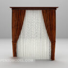 Brown and white curtain3d model