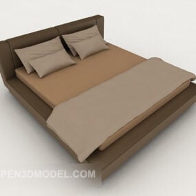Brązowe biznesowe łóżko podwójne Model 3D