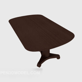 Brown Smooth Edge Coffee Table 3d model