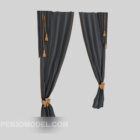Brown fabric home curtain 3d model