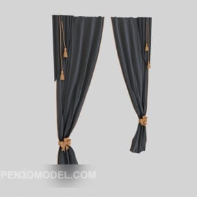 Modelo 3d de cortina doméstica de tecido marrom