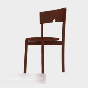 棕色田木躺椅3d模型