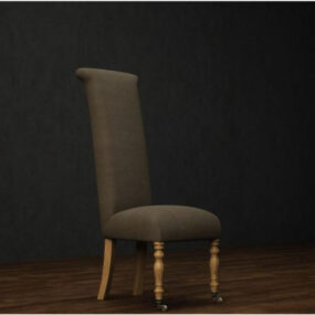 Brown High-back Chair Furniture 3d model