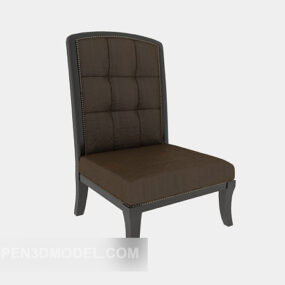 Brun högryggad Lounge Chair Furniture 3d-modell