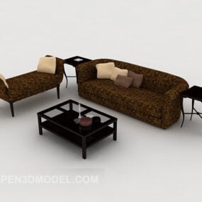 Ensembles de canapés marron pour la maison modèle 3D