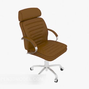 Chaise roulante de bureau en cuir modèle 3D