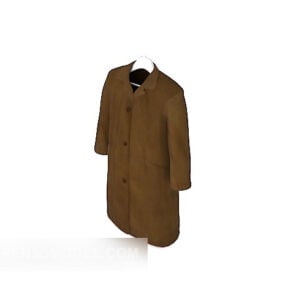 3д модель коричневого длинного пальто