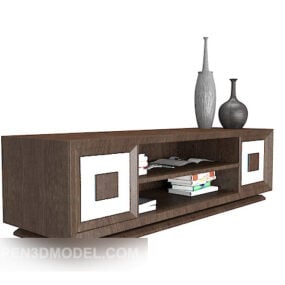 Brown Minimalist Tv Cabinet 3d model