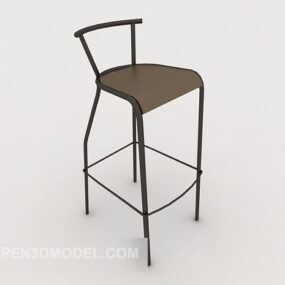 3д модель коричневого минималистичного барного стула