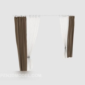 Brun minimalistisk gardin 3d-modell