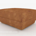 3д модель коричневого минималистского дивана-табурета