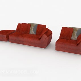 Σετ καναπέδες Home Καφέ Συνδυασμός 3d μοντέλο