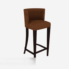 Brown Simple High Chair 3d model