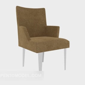 نموذج أريكة مفردة بسيطة باللون البني ثلاثي الأبعاد