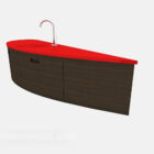 Brown Simple Solid Wood Bath Cabinet