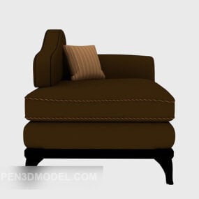 Brown Single Sofa With Pillow 3d model