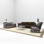 Brun sofa kombination møbelsæt