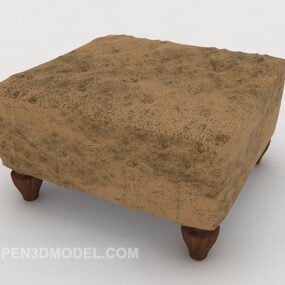 豪华凳子棕色木框架3d模型