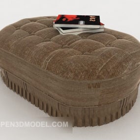 Taburete de sofá con bolsa suave marrón modelo 3d