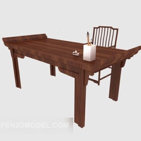 Solid Wood Chinese Classic Work Desk 3d model