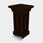 Brown solid wood column 3d model