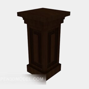 Modelo 3d de columna de madera maciza marrón