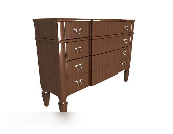 Brown Solid Wood Drawer Cabinet