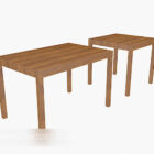 Tavolino di servizio in legno massello marrone