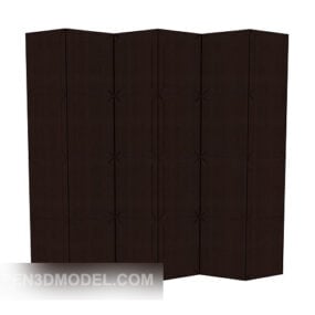 Brown Solid Wood Screen 3d model