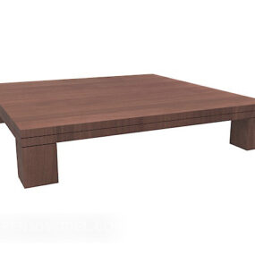 Brown Square Side Table 3d model