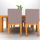 茶色のテーブルと椅子のダイニングセット