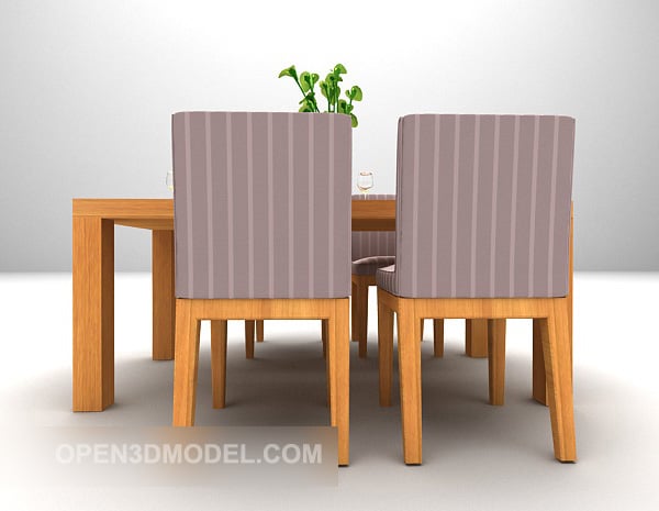 Коричневий стіл і стілець обідній набір