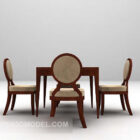 Mesa e cadeiras marrom com design elegante