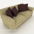 Brown Color Double Sofa With Pillow