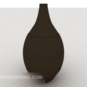 Model 3d Hiasan Set Ware Vase Coklat