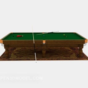 棕色木台球桌3d模型