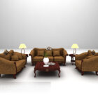 Коричневый деревянный диван большие полные комплекты
