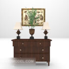 Brown Classic Wooden Hall Cabinet