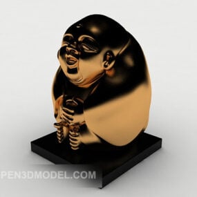 تمثال بوذا الذهبي للديكور نموذج ثلاثي الأبعاد