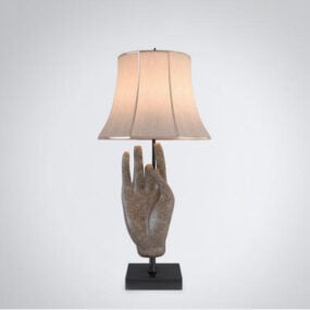3д модель декоративной настольной лампы "Рука Будды"